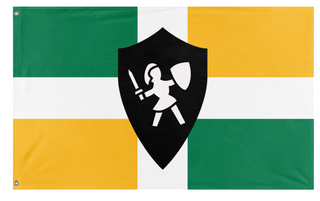 A mockup of the custom flag 'Danica flag' on a white background