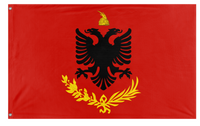 A mockup of the custom flag 'Albanian Great Seal flag' on a white background