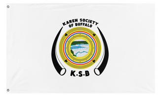 A mockup of the custom flag 'KSB flag' on a white background