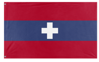 A mockup of the custom flag 'Alpine Union flag' on a white background