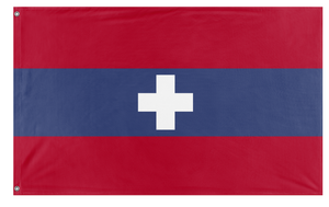 A mockup of the custom flag 'Alpine Union flag' on a white background
