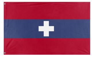 A mockup of the custom flag 'Alpine Union flag' on a white background