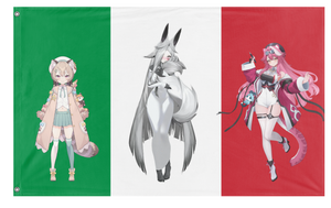 A mockup of the custom flag 'Italian Vtuber flag' on a white background