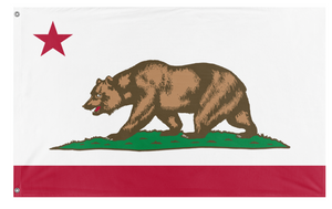 A mockup of the custom flag 'Minimalist California flag' on a white background