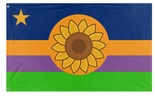 A mockup of the custom flag 'Kansas Redesign 2 flag' on a white background