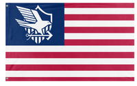 A mockup of the custom flag 'Eagle Union America flag' on a white background
