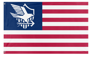 A mockup of the custom flag 'Eagle Union America flag' on a white background