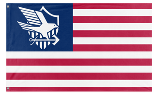 A mockup of the custom flag 'Eagle Union America flag' on a white background