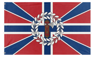 A mockup of the custom flag 'Fedrelandsvernet flag' on a white background