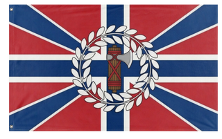 A mockup of the custom flag 'Fedrelandsvernet flag' on a white background