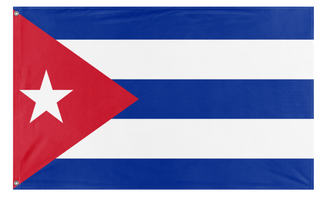 A mockup of the custom flag 'cuban flag' on a white background