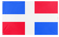 A mockup of the custom flag 'Santo Domingo flag' on a white background