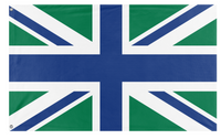 A mockup of the custom flag 'Pils Islnad flag' on a white background