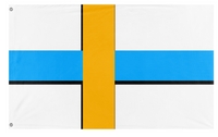 A mockup of the custom flag 'Landias Government Flag!' on a white background