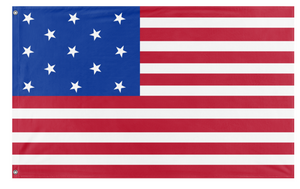 A mockup of the custom flag 'Star Spangled Banner flag' on a white background