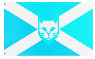 A mockup of the custom flag 'Murlandian Flag of Freedom' on a white background