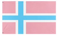 A mockup of the custom flag 'Trans-scandinavianism flag' on a white background