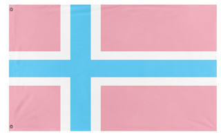A mockup of the custom flag 'Trans-scandinavianism flag' on a white background