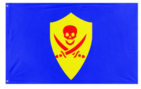 A mockup of the custom flag 'Avdaz flag' on a white background