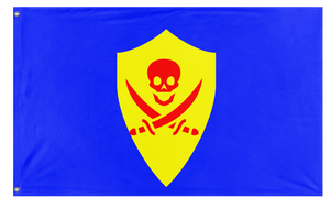 A mockup of the custom flag 'Avdaz flag' on a white background