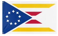 A mockup of the custom flag 'East Trasine flag' on a white background
