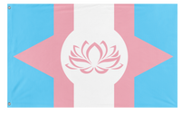 A mockup of the custom flag 'West Trasine flag' on a white background