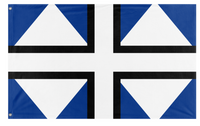 A mockup of the custom flag 'Geocotio flag' on a white background