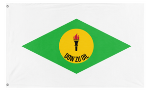 A mockup of the custom flag 'Dow Zu Oil Company flag' on a white background