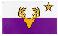 A mockup of the custom flag 'Cortia flag' on a white background