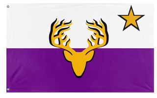 A mockup of the custom flag 'Cortia flag' on a white background