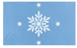 A mockup of the custom flag 'Polar Alliance flag' on a white background