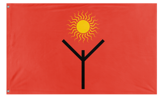 A mockup of the custom flag 'Zaqine Cult flag' on a white background