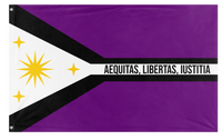 A mockup of the custom flag 'Peralla flag' on a white background
