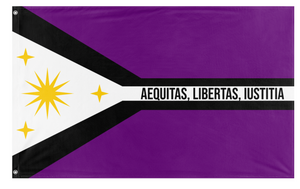A mockup of the custom flag 'Peralla flag' on a white background