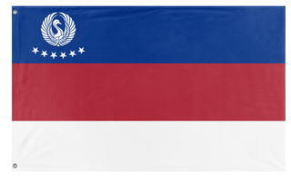 A mockup of the custom flag 'United Nuzz States flag' on a white background