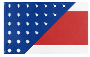 A mockup of the custom flag 'Nuzz Rebelion flag' on a white background