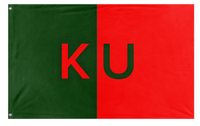 A mockup of the custom flag 'kaldoria united flag' on a white background