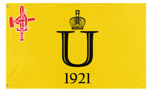 A mockup of the custom flag 'foodist flag' on a white background
