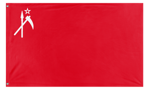 A mockup of the custom flag 'Modernized Kronstadt Rebellion flag' on a white background