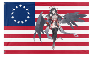A mockup of the custom flag 'Rurica flag' on a white background