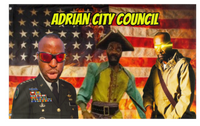 A mockup of the custom flag 'Heroes of Adrian flag' on a white background