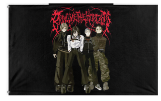 A mockup of the custom flag 'bmth flag' on a white background