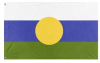 A mockup of the custom flag 'The Republic of Tomland flag' on a white background
