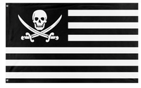 A mockup of the custom flag 'American pirates flag' on a white background