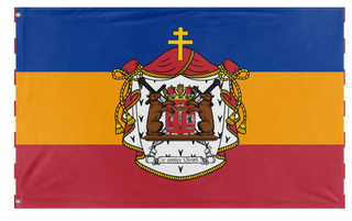 A mockup of the custom flag 'Humidian Empire flag' on a white background