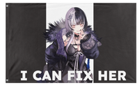 A mockup of the custom flag 'Shiori flag' on a white background