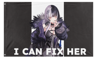A mockup of the custom flag 'Shiori flag' on a white background