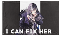 A mockup of the custom flag 'Shiori flag' on a white background