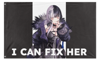 A mockup of the custom flag 'Shiori flag' on a white background