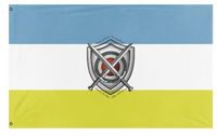 A mockup of the custom flag 'The Innaian flag' on a white background